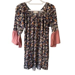 Altar'd State Floral Patterned Tunic Dress Size S Cottagecore Western Boho Flowy